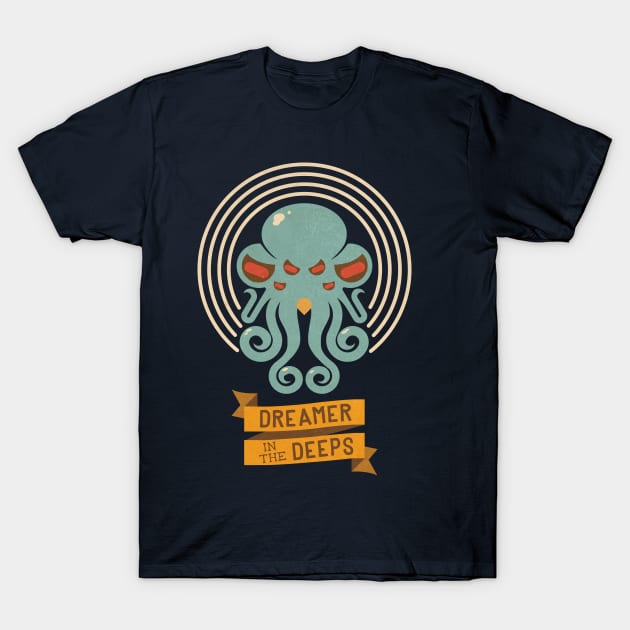 Cthulhu, Dreamer in the Deeps T-Shirt by DevilOlive